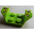 LEGO Limette Kotflügel Platte 2 x 2 mit Flared Rad Arches mit Schwarz und Weiß Flames Aufkleber (41854)