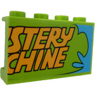 LEGO Limoen Paneel 1 x 4 x 2 met "STERY", "CHINE" en Notes, Photos Aan the Bord Inside Sticker (14718)