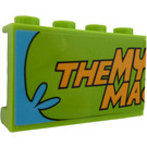 LEGO Lime Panel 1 x 4 x 2 with "THE MY" and "MA" Sticker (14718)