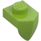 LEGO Lime Plate 1 x 1 med Downwards Tann (15070)