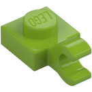 LEGO Lime Plate 1 x 1 with Horizontal Clip (Thick Open 'O' Clip) (52738 / 61252)