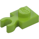 LEGO Lime Plate 1 x 1 with Vertical Clip (Thick Open 'O' Clip) (44860 / 60897)