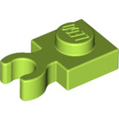 LEGO Limette Platte 1 x 1 mit Vertikale Clip (Dick geöffneter O-Clip) (44860 / 60897)