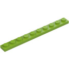 LEGO Limoen Plaat 1 x 10 (4477)