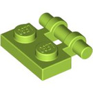 LEGO Chaux assiette 1 x 2 avec Manipuler (Open Ends) (2540)