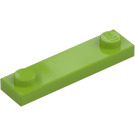 LEGO Lime Plate 1 x 4 with Two Studs without Groove (92593)