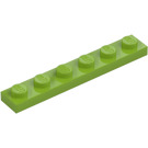 LEGO Limoen Plaat 1 x 6 (3666)