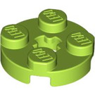 LEGO Limette Platte 2 x 2 Runden mit Achse Loch (mit 'X'-Achsloch) (4032)