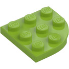 LEGO Lime Plate 3 x 3 Round Corner (30357)