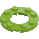 LEGO Lime Plate 4 x 4 Round with Cutout (11833 / 28620)