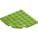 LEGO Lime Piastra 6 x 6 Rotondo Angolo (6003)