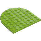 LEGO Lime Plate 8 x 8 Rund Halv Sirkel (41948)