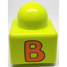 LEGO Lime Primo Brick 1 x 1 with "B" and Horse Body (back with tail) (31000)