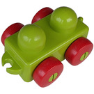 LEGO Limette Primo Fahrzeug Base mit rot Räder und tow hitches (31605 / 76044)
