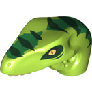 LEGO Lime Raptor Dinosaur Head with Green and Dark Green (38279 / 98065)