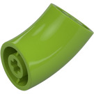 LEGO Lime Round Brick with Elbow (Shorter) (1986 / 65473)