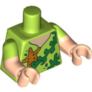 LEGO Limette Shaggy Torso mit Seaweed und Seestern Hemd mit Licht Fleisch Arme mit Kurz Limette Sleeves und Licht Fleisch Hände (973 / 16360)