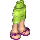 LEGO Limette Skirt mit Seite Wrinkles mit Pink Star sandals (11407 / 35566)