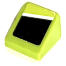 LEGO Limoen Helling 1 x 1 (31°) met Zwart en Wit Angle Rechtsaf Sticker (50746)