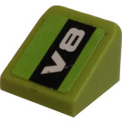 LEGO Limette Steigung 1 x 1 (31°) mit V8 (Links) Aufkleber (50746)