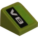 LEGO Lime Slope 1 x 1 (31°) with V8 (Right) Sticker (50746)