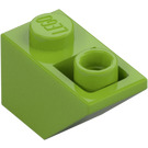 LEGO Lime Luiska 1 x 2 (45°) Käänteinen (3665)