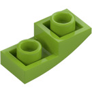 LEGO Lime Pendenza 1 x 2 Curvo Invertito (24201)