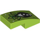 LEGO Lime Slope 1 x 2 Curved with Eye with leaves (3593 / 104854)