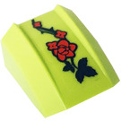 LEGO Lime Slope 1 x 2 x 2 Curved with Climbing Flower Sticker (28659)