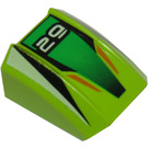 LEGO Lime Slope 1 x 2 x 2 Curved with Racer Number 29 (30602 / 42707)