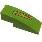 LEGO Limette Steigung 1 x 3 Gebogen mit Lightyear Aufkleber (50950)