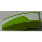 LEGO Lime Slope 1 x 3 Curved with Lime and White Pattern (Right) Sticker (50950)
