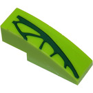LEGO Lime Slope 1 x 3 Curved with Lime Scales (Left) Sticker (50950)