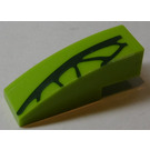 LEGO Lime Slope 1 x 3 Curved with Lime Scales (Right) Sticker (50950)