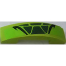 LEGO Lime Slope 1 x 4 Curved Double with Neck Scales Sticker (93273)