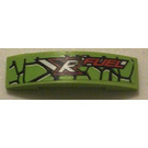 LEGO Lime Slope 1 x 4 Curved Double with XR Fuel Snakeskin Pattern Sticker (93273)