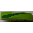 LEGO Lime Slope 1 x 4 Curved with Green and White Pattern (Right) Sticker (11153)