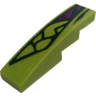 LEGO Lime Slope 1 x 4 Curved with Purple/Green Scales (Left) Sticker (11153)