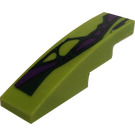 LEGO Lime Slope 1 x 4 Curved with Purple/Green Scales (Right) Sticker (11153)