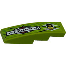 LEGO Lime Slope 1 x 4 Curved with 'YUBIHAMA' and 'UP N DOWN' Sticker (11153)