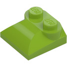 LEGO Lime Skråning 2 x 2 buet med buet ende (47457)