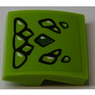 LEGO Lime Slope 2 x 2 Curved with Dragon Scales Sticker (15068)