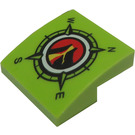 LEGO Lime Slope 2 x 2 Curved with Volcano and Compass (15068 / 26686)
