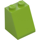 LEGO Lime Skråning 2 x 2 x 2 (65°) med bundrør (3678)