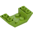 LEGO Lime Skråning 2 x 4 (45°) Dobbel Omvendt med Open Senter (4871)