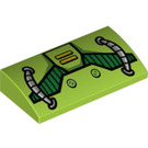 LEGO Limoen Helling 2 x 4 Gebogen met Cables en Lucht Vents Rooster met buizen aan de onderzijde (26252 / 88930)