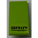 LEGO Lime Slope 2 x 4 Curved with 'GRIP 60181' Sticker (93606)
