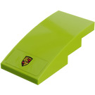 LEGO Lime Slope 2 x 4 Curved with Porsche-Logo Sticker (93606)