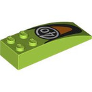 LEGO Lime Slope 2 x 6 Curved with "40" (44126 / 105757)