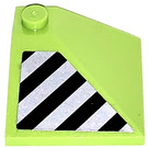 LEGO Lime Slope 3 x 3 (25°) Corner with Black and Silver Stripes Model Left Side Sticker (3675)